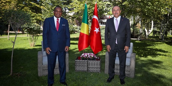 Meeting of Foreign Minister Mevlüt Çavuşoğlu with Foreign Affairs, Cooperation and Congolese Abroad Minister Jean-Claude Gakosso of the Republic of Congo, 8 September 2020