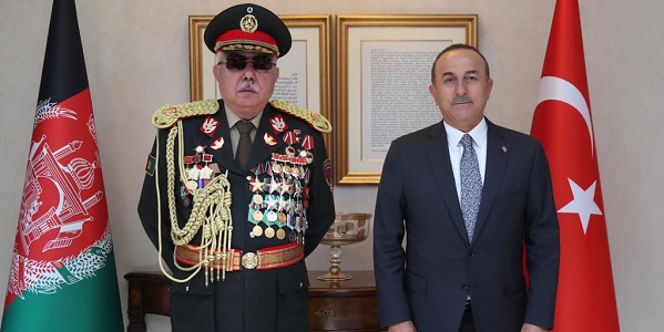Meeting of Foreign Minister Mevlüt Çavuşoğlu with former Vice President Marshal Abdul Rashid Dostum of Afghanistan, 12 August 2020