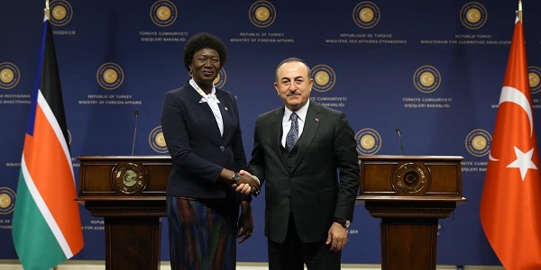 Meeting of Foreign Minister Mevlüt Çavuşoğlu with Minister of Foreign Affairs and International Cooperation Awut Deng Acuil of South Sudan, 6 January 2020
