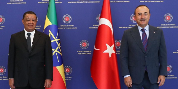 Meeting of Foreign Minister Mevlüt Çavuşoğlu with Mulatu Teshome Wirtu, former President, former Ambassador in Ankara and Special Representative of Prime Minister Abiy Ahmed of Ethiopia, 16 July 2020