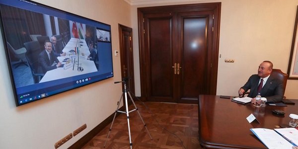 Video conference meeting of Foreign Minister Mevlüt Çavuşoğlu with Foreign Minister Peter Szijjarto of Hungary, 19 March 2020