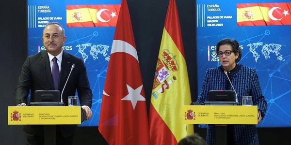 Visit of Foreign Minister Mevlüt Çavuşoğlu to Spain, 8 January 2021