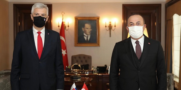 Meeting of Foreign Minister Mevlüt Çavuşoğlu with Foreign and European Affairs Minister Ivan Korčok of the Slovak Republic, 16 March 2021