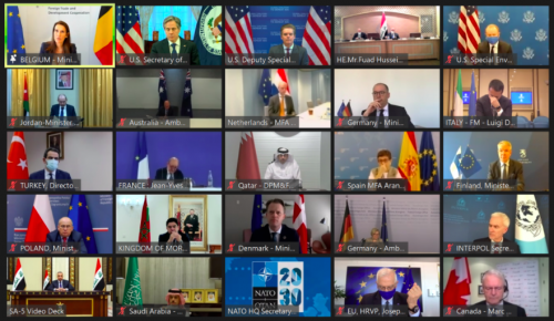 Photo of the virtual ministerial meeting of the International Coalition to defeat Daesh