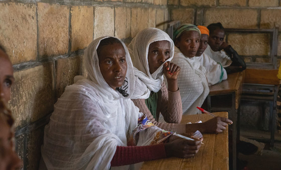 Displaced people in Adigrat town, in the Tigray region of northern Ethiopia.