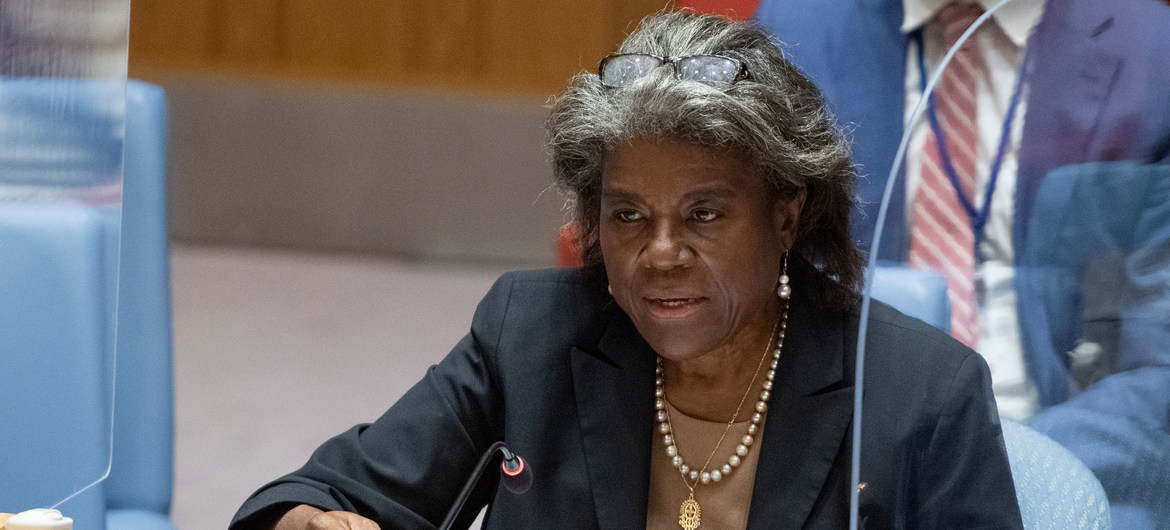 Ambassador Linda Thomas-Greenfield of the United States addresses the Security Council meeting on the situation in Afghanistan.