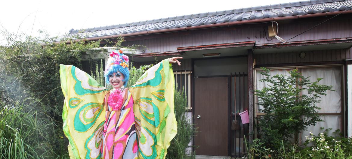 Jun Araki performs as a drag queen in their native Tokyo and around the world, under the stage name Madame Bonjour JohnJ