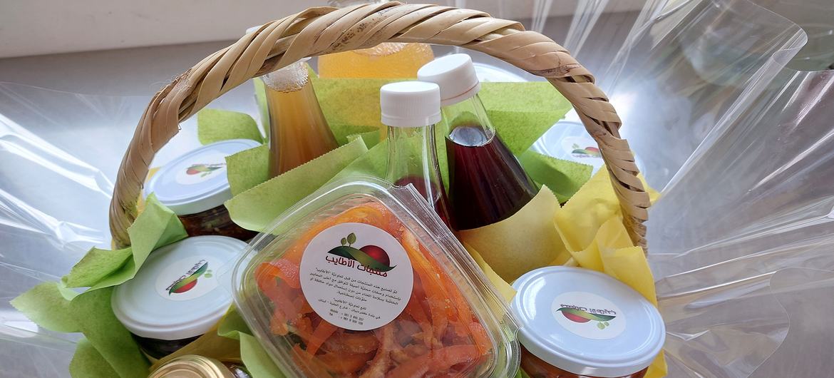 A basket of freshly made produce by Al Atayeb Cooperative. 