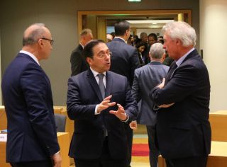 (from l. to r.) Gordan Grlić Radman, Minister for Foreign and European Affairs of Croatia; José Manuel Albares Bueno, Minister for Foreign Affairs, European Union and Cooperation of Spain; Jean Asselborn, Minister of Foreign and European Affairs