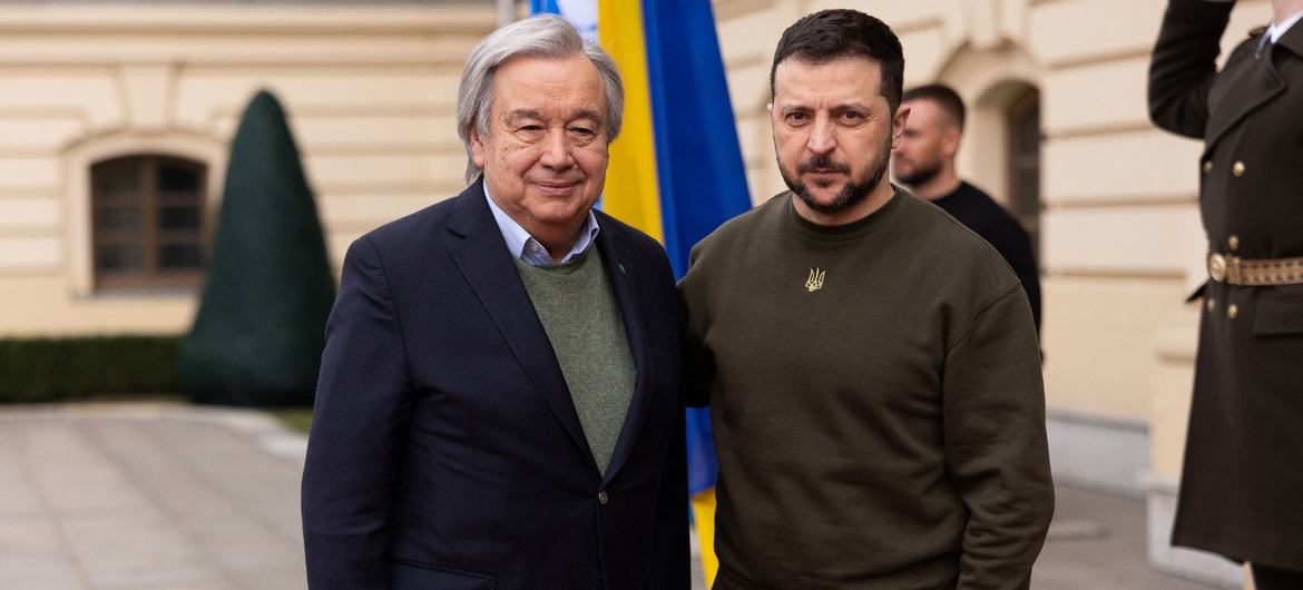UN Secretary-General António Guterres (left) has visited Ukraine three times in less than a year.