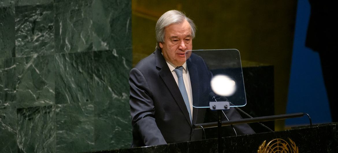 Secretary-General António Guterres addresses the UN General Assembly High-Level Event to commemorate the International Day to Combat Islamophobia.
