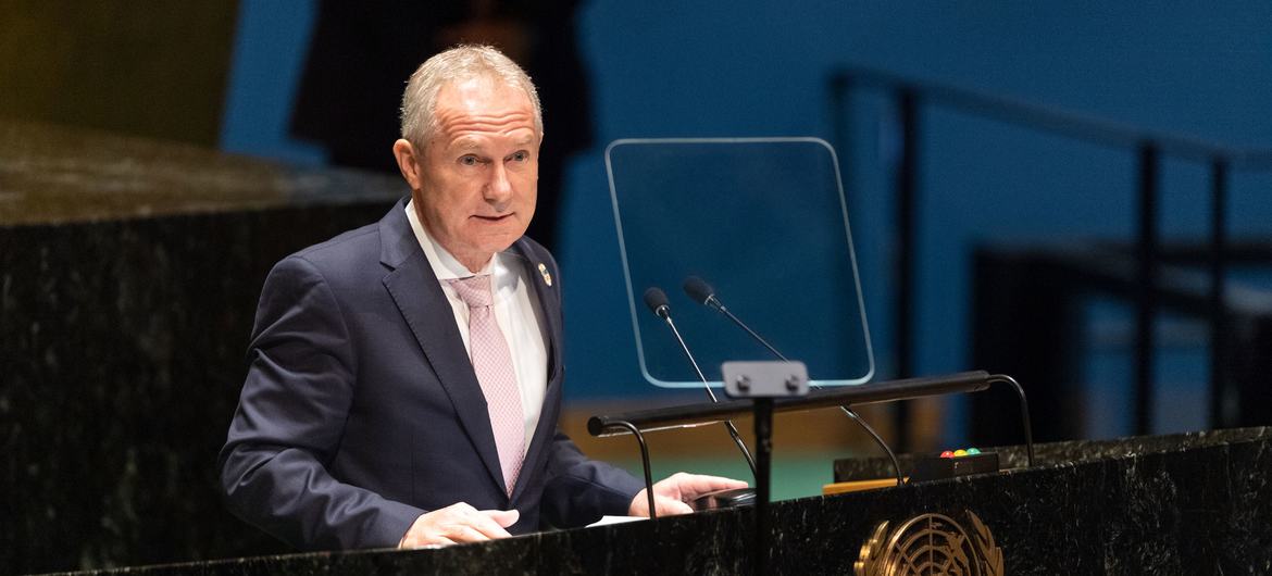 General Assembly President Csaba Kőrösi addresses the commemorative meeting to mark the International Day for the Elimination of Racial Discrimination.