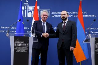 (fr. l. to r.) Jean Asselborn, Minister of Foreign and European Affairs ; Ararat Mirzoyan, Minister for Foreign Affairs of Armenia