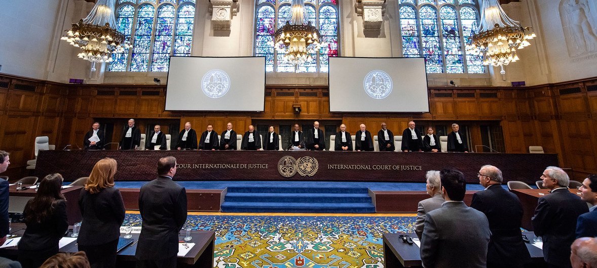 The International Court of Justice (ICJ) delivers its judgement in a case involving the US and Iran in 2019.