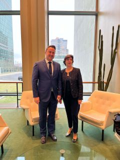 (fr. l. to r.) Xavier Bettel, Minister for Foreign Affairs and Foreign Trade, Minister for Development Cooperation and Humanitarian Affairs ; Catherine Colonna