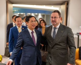 (fr. l. to r.) Bui Thanh Son, Minister for Foreign Affairs of the Socialist Republic of Vietnam; Xavier Bettel, Minister for Foreign Affairs and Foreign Trade, Minister for Development Cooperation and Humanitarian Affairs.