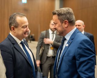 (fr. l. to r.) Ivica Dacic, Serbian Minister for Foreign Affairs; Xavier Bettel, Minister for Foreign Affairs and Foreign Trade and Minister for Development Cooperation and Humanitarian Affairs